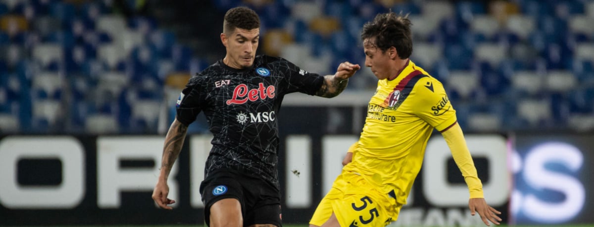 Bologna-Napoli, 22a giornata Serie A 2021-22, Giovanni Di Lorenzo ed Emanuel Vignato