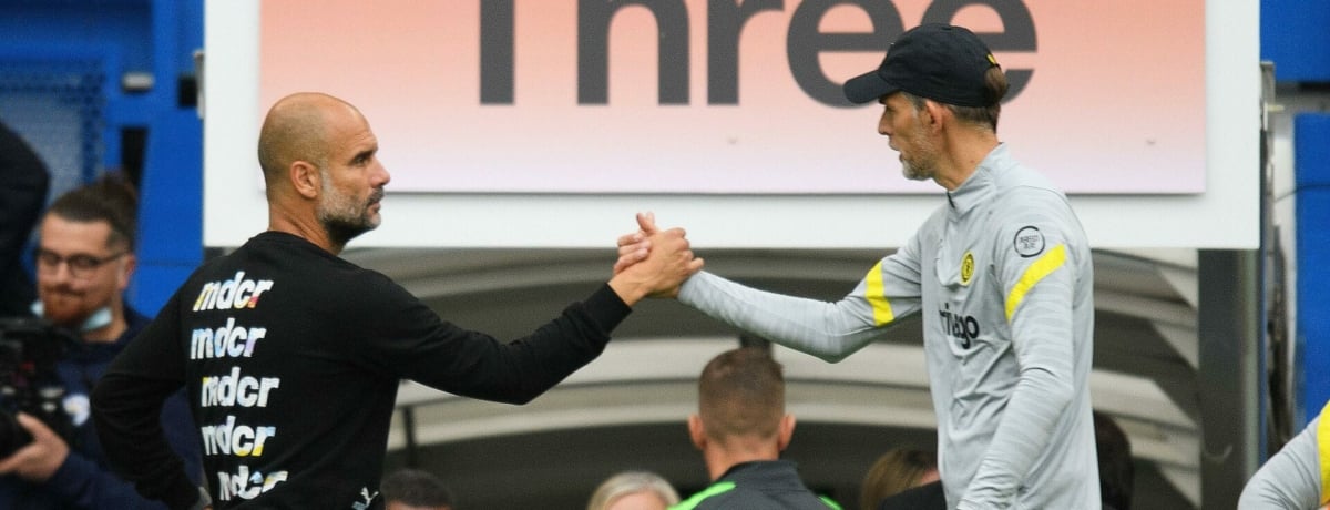 Guardiola e Tuchel, City vs Chelsea