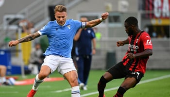 Milan-Lazio, quarti di finale Coppa Italia 2021-22, Ciro Immobile e Fikayo Tomori.