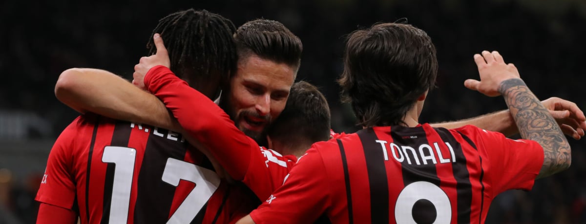 Giroud e Leao, Milan-Sampdoria