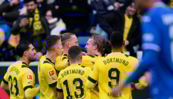 esultanza giocatori del borussia dortmund