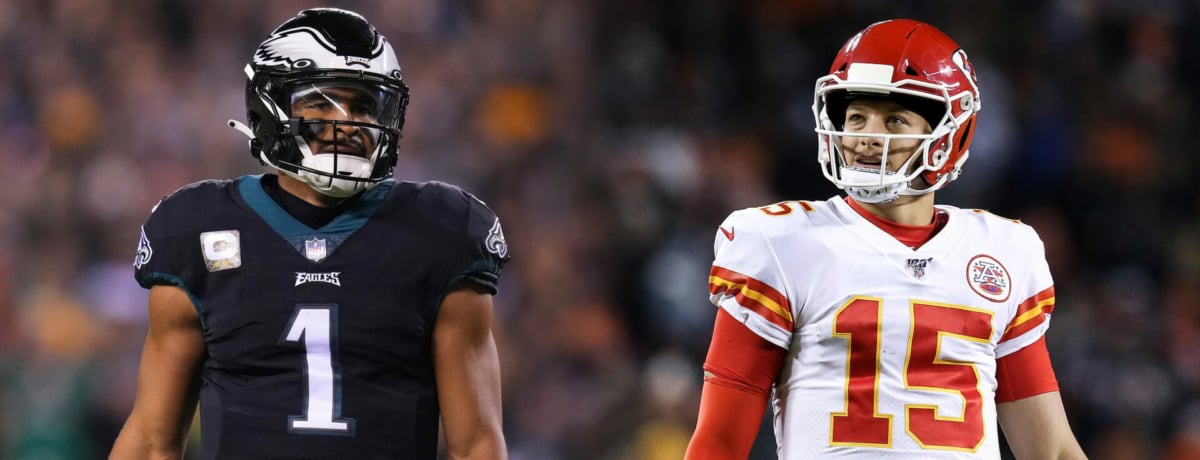 Jalen Hurts e Patrick Mahomes in campo - bwin news