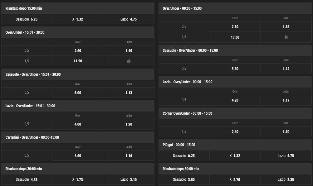 schermata scommesse bwin