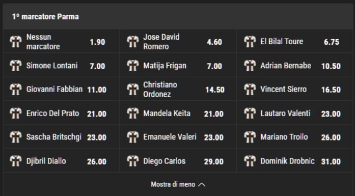 schermata scommesse bwin